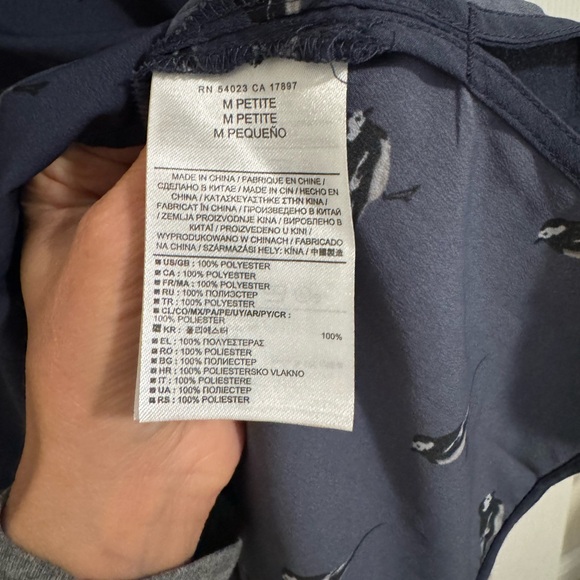 Banana Republic Navy Bird Blouse - Picture 3 of 4